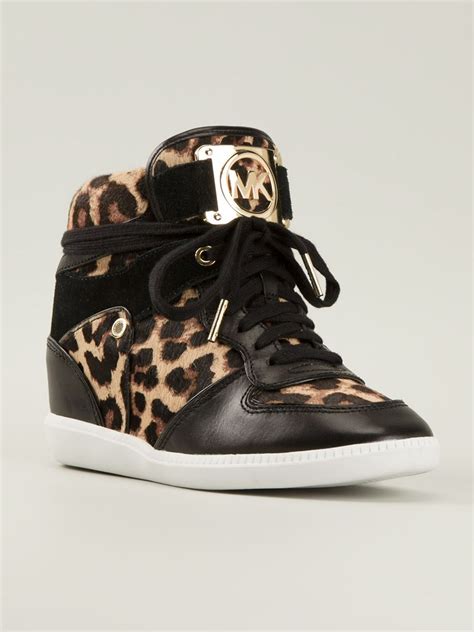 michael kors leopard print high top sneakers|Michael Kors leopard flats.